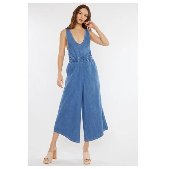 Kancan Sandria Cropped Wide Leg Overalls size medium - Picture 1 of 9
